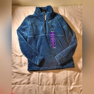 Girls ZeroXposur Black and Blue Fuzzy Pullover